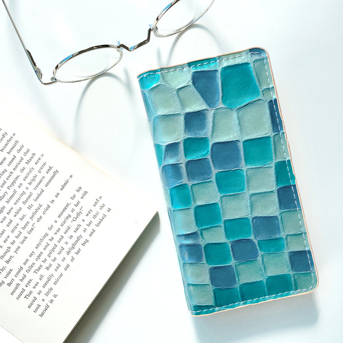 【SO-far】 本革 ちょっと上品なステンドグラス 手帳型スマホケース(100機種以上対応)