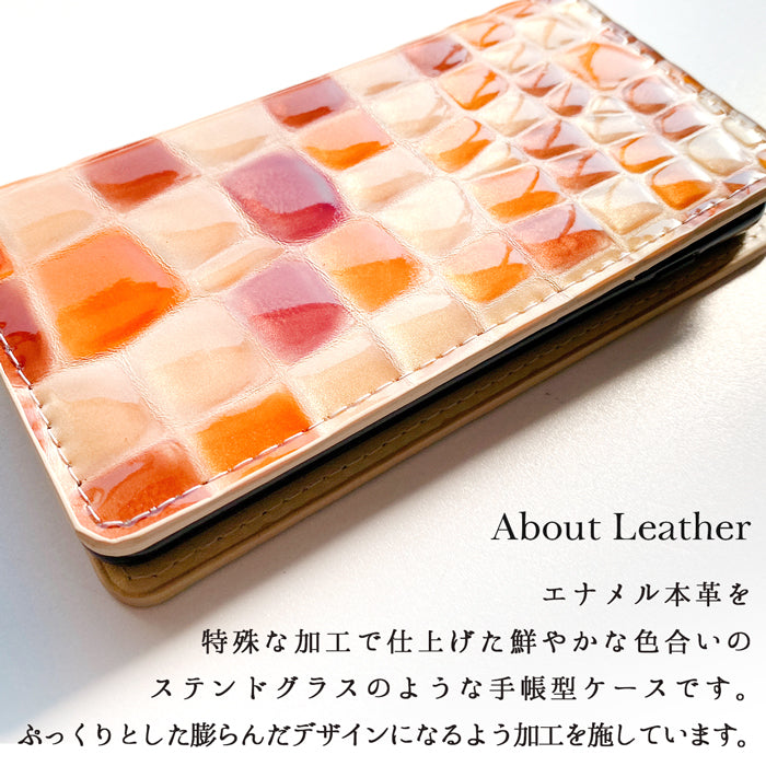 【SO-far】 AQUOS R7 ケース 手帳型 SH-52C A202SH カバー 本革 上品なステンドグラス 手帳型ケース sh52c アクオス aquosr7 スマホケース