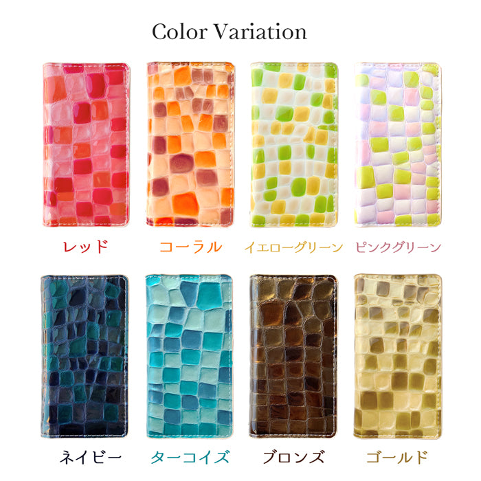 【SO-far】 本革 ちょっと上品なステンドグラス 手帳型スマホケース(100機種以上対応)