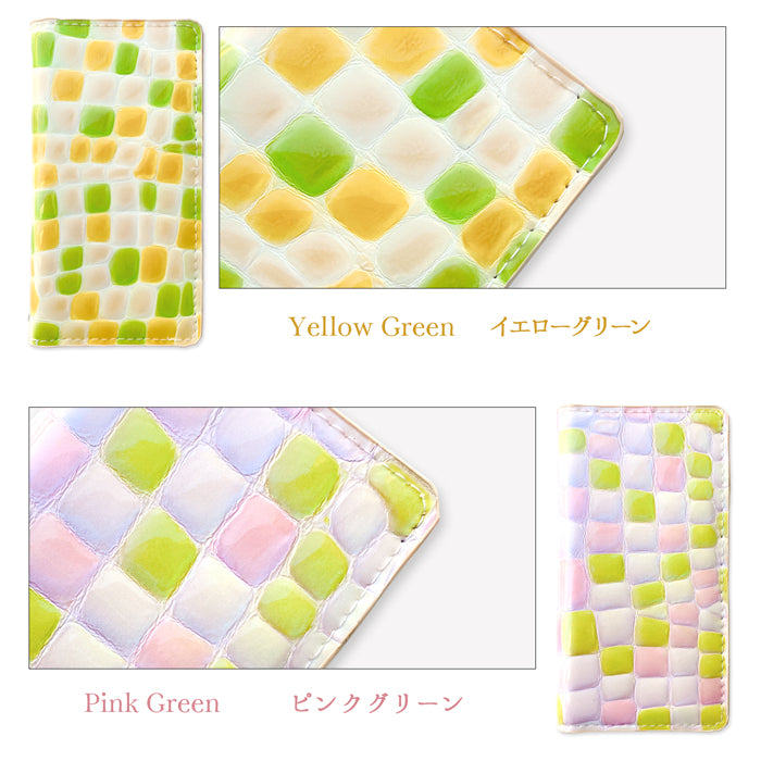 【SO-far】 本革 ちょっと上品なステンドグラス 手帳型スマホケース(100機種以上対応)