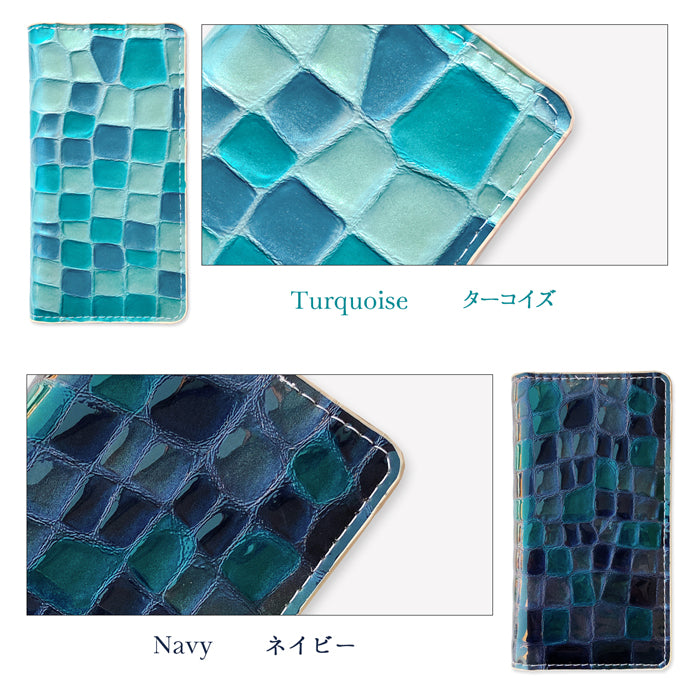 【SO-far】 本革 ちょっと上品なステンドグラス 手帳型スマホケース(100機種以上対応)