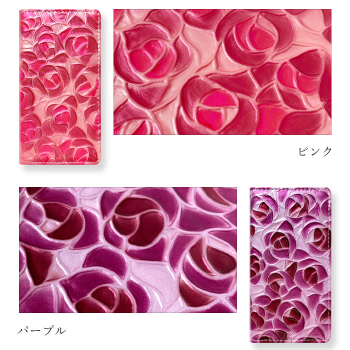 【SO-far】 Galaxy Feel カバー 手帳型 SC-04J ケース 本革 ステンドグラスローズ 手帳型ケース galaxyfeel docomo sc04j ギャラクシー スマホケース