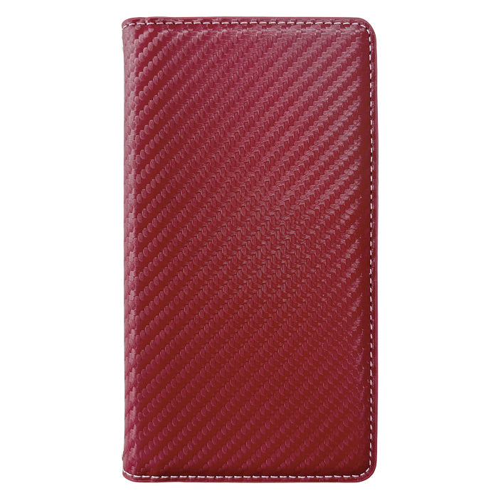 【SO-far】 らくらくスマートフォン F-53E ケース f53e カバー 手帳型 新カーボン カーボン調 スタンド機能 手帳型ケース らくらくフォン docomo ドコモ スマホカバー