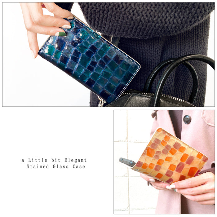 【SO-far】 AQUOS R3 ケース 手帳型 SH-04L SHV44 808SH カバー 本革 上品なステンドグラス 手帳型ケース sh04l アクオス スマホケース
