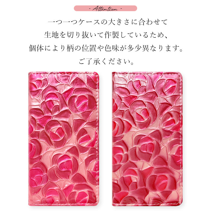 【SO-far】 Galaxy A23 5G カバー 手帳型 SC-56C SCG18 SM-A233C ケース 本革 ステンドグラスローズ 手帳型ケース galaxya23 docomo au sc56c ギャラクシー スマホケース